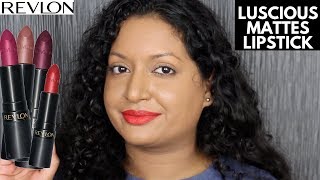 Revlon The Luscious Mattes Lipsticks Review amp Swatches [upl. by Tyrrell827]