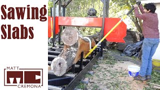 Sawing Slabs  Turning a Log into Lumber Part 2 [upl. by Elvira]