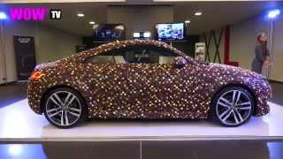 WOW TV  Audi TT 3rd generation covered with 27000 chocolates Interieur Kortrijk 2014 [upl. by Nahgen]