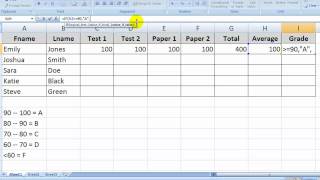 MS Excel the quotIFquot Function amp Letter Grades [upl. by Sallie]