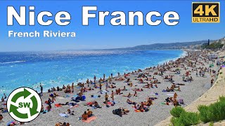 Nice France  The Most Beautiful Beach in French Riviera  Walking Tour 2021 4k 60fps [upl. by Joslyn]